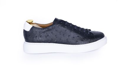 FLS-Handmade Genuine leather MEN's Sneaker(Black)