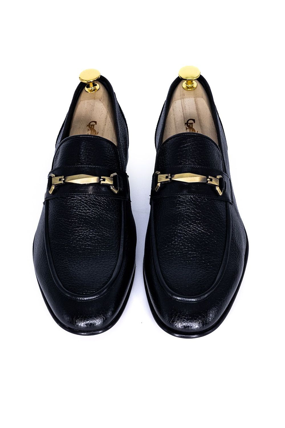 FLS-Handmade Genuine Leather Men`s loafers( Black) display picture 2