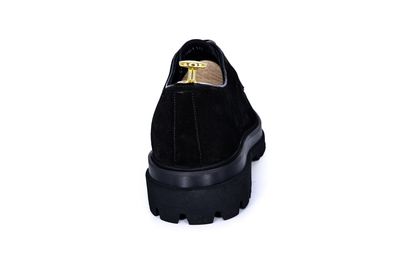 FLS Handmade Italian Classic Derby Golf Suede dressed shoe (Black)