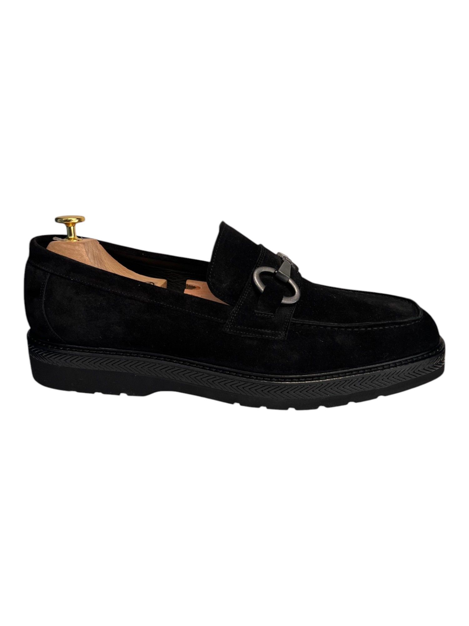 FLS Genuine leather Handmade Loafer  (Black)