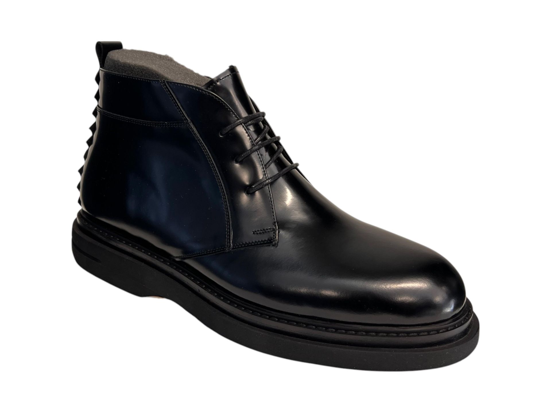 Franck La Scelta Italia Genuine Leather Handmade Chukka Boot (Black)