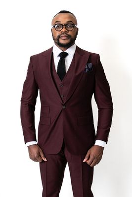 FLS Ready To Wear suit(Burgundy) 100% Wool