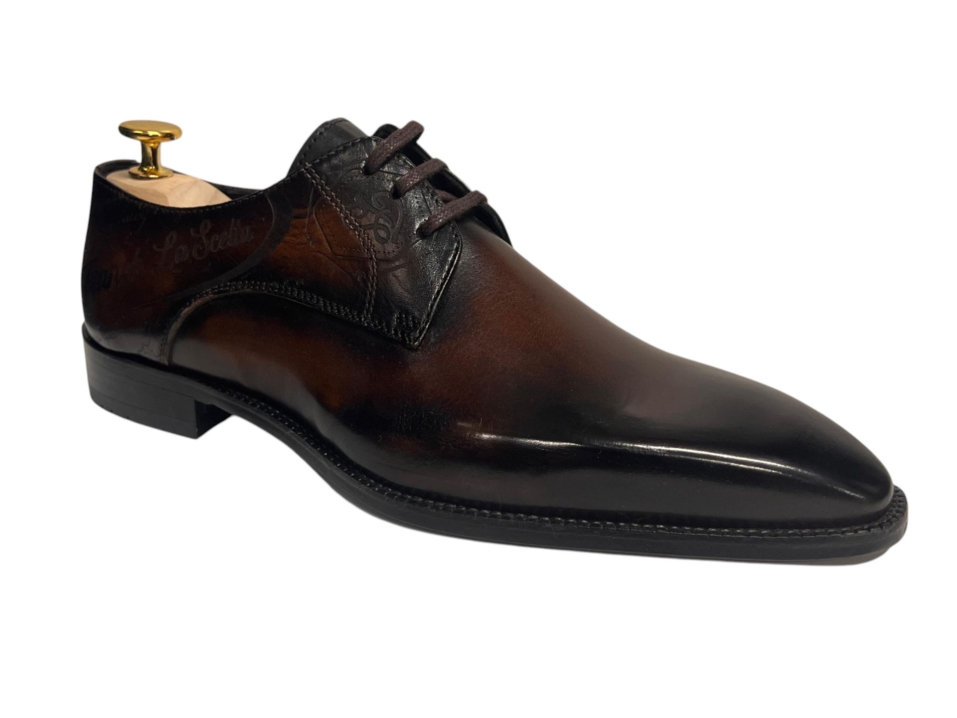 Franck La Scelta Oxford Wholecut In Pelle Taupe Tinta A Mano (Genuine Calf Leather)-Brown