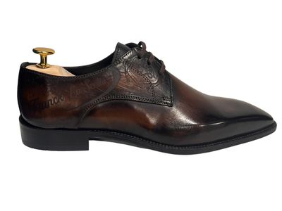 Franck La Scelta Oxford Wholecut In Pelle Taupe Tinta A Mano (Genuine Calf Leather)-Brown