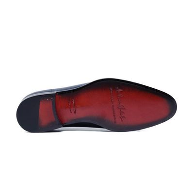 Franck La Scelta Oxford Wholecut In Pelle Taupe Tinta A Mano (Genuine Leather)-Navy Blue