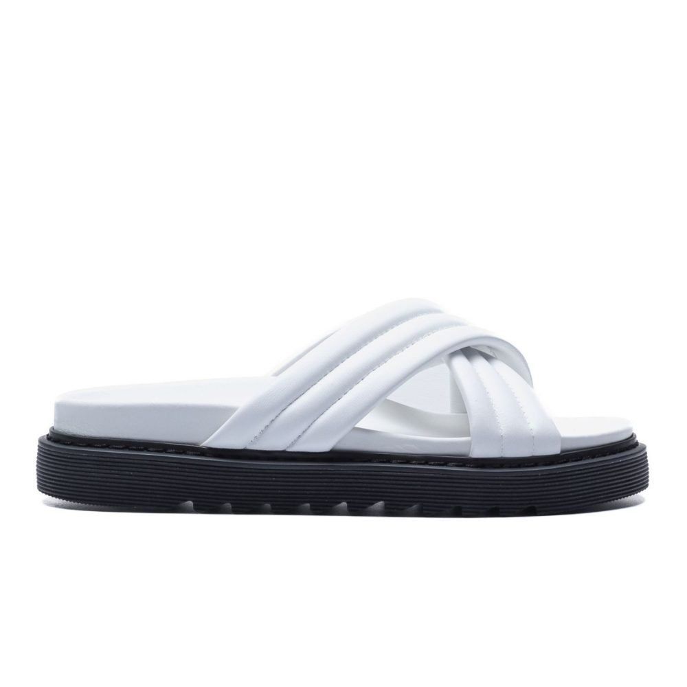 Franck La Scelta AN Men Handmade Genuine Leather Slider (White)