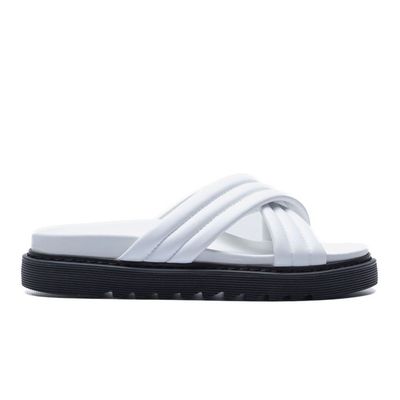 Franck La Scelta AN Men Handmade Genuine Leather Slider (White)