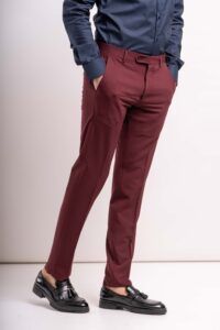 FRANCK LA SCELTA PANT BURGUNDY COLOR