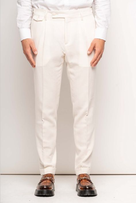FRANCK LA SCELTA GURKHA PANT– OFF WHITE COLOR FRANCK LA SCELTA GURKHA PANT– OFF WHITE COLOR