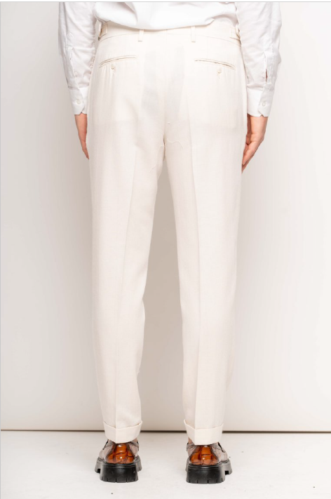 FRANCK LA SCELTA GURKHA PANT– OFF WHITE COLOR