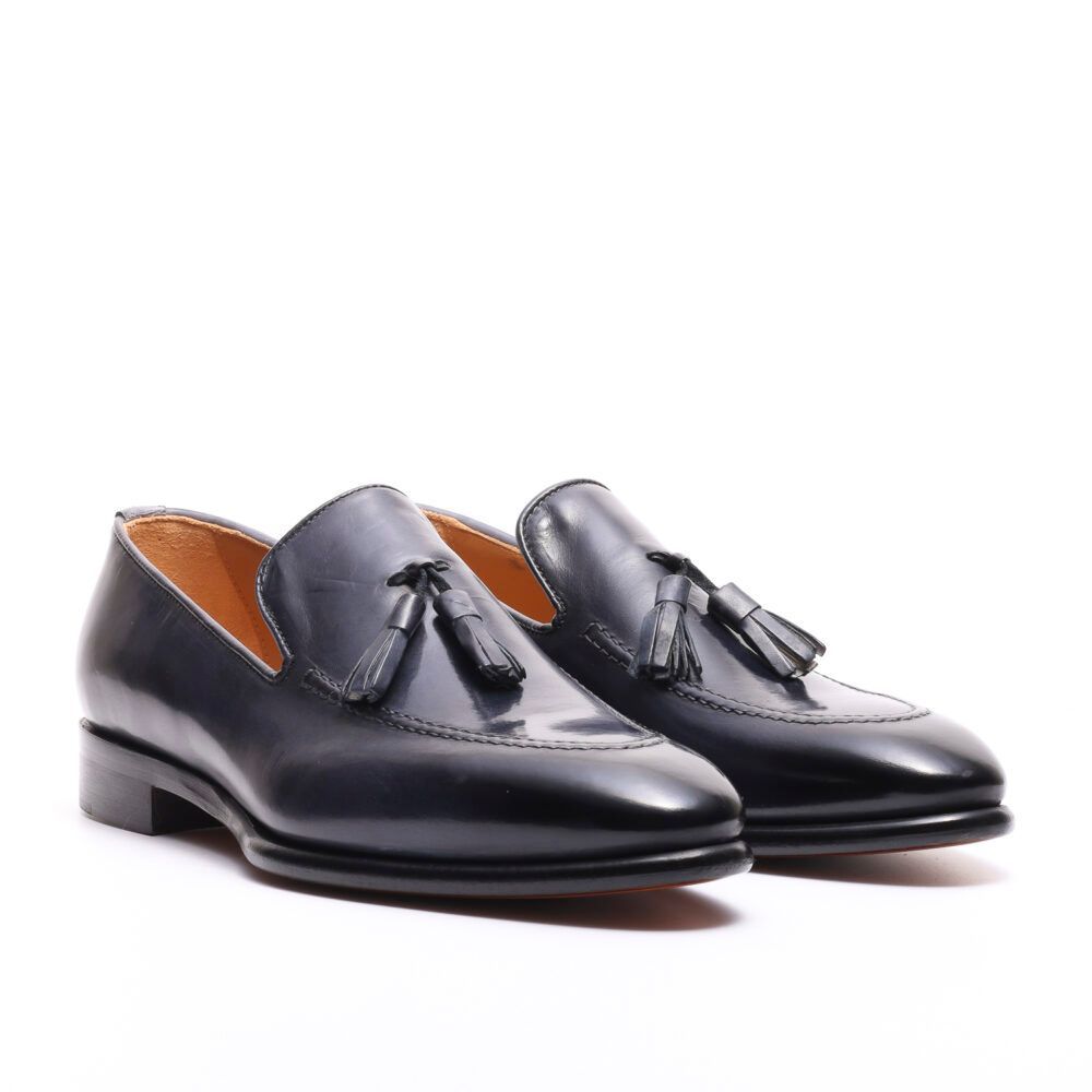 Saks Fifth Avenue Navy Penny Tassel‎ Loafers in Size 9.5 Porte Navy Black Penny Loafer - Tassel Children Shoes main image 3