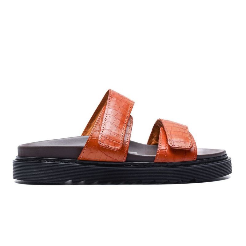 Franck La Scelta AN Men Handmade Genuine Leather Slider