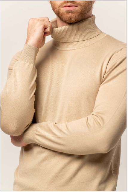 Franck La Scelta Italian Turtleneck – Beige