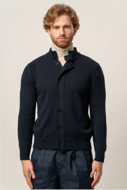 Franck La Scelta navy button-up Italian cardigan Franck La Scelta navy button-up Italian cardigan