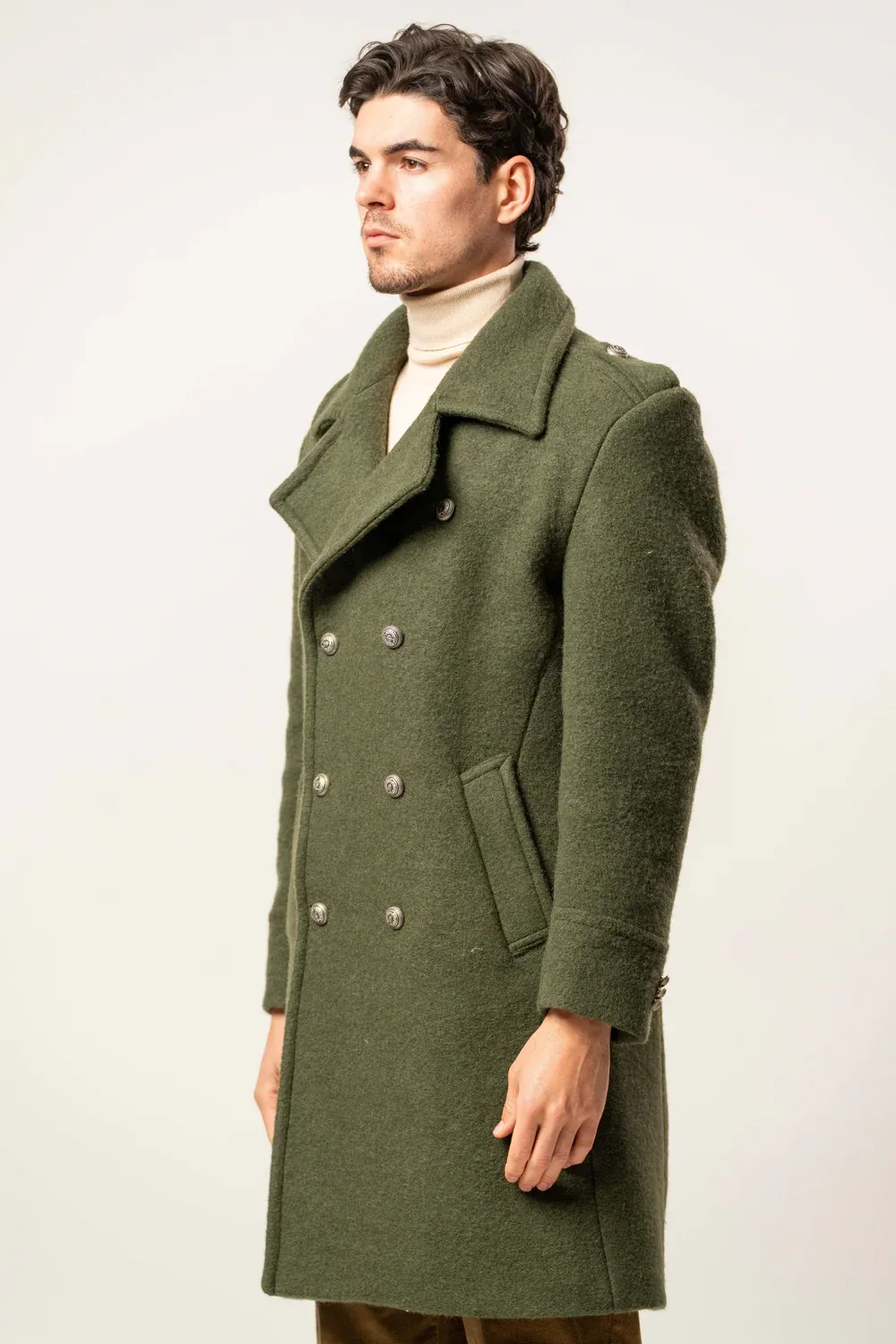 Franck La Scelta Double-Breasted Wool Coat (Made in Italy)
