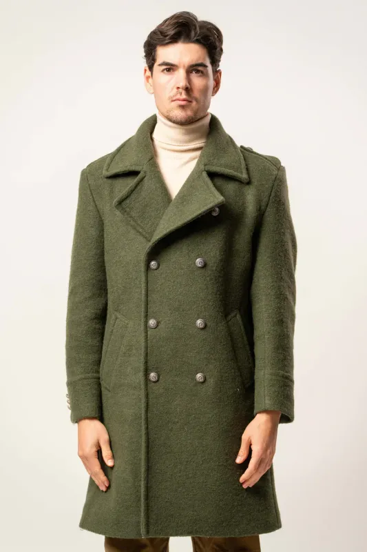 Franck La Scelta Double-Breasted Wool Coat (Made in Italy) Franck La Scelta Double-Breasted Wool Coat (Made in Italy)