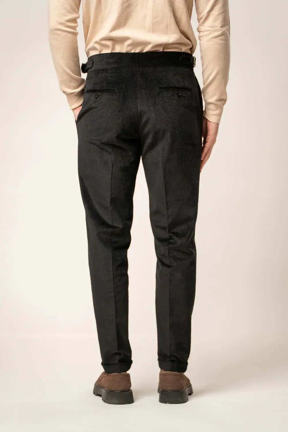 FRANCK LA SCELTA PANT WITH ADJUSTABLE BUCKLES -ITALIAN Corduroy