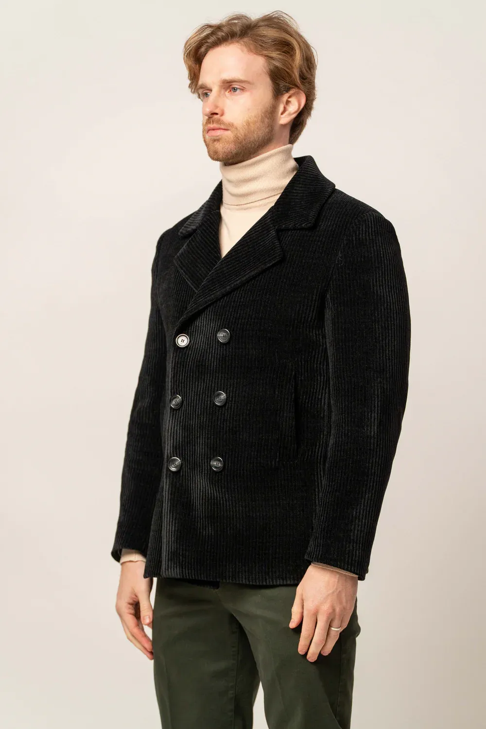 Franck La Scelta Black Corduroy Jacket – Made in Italy