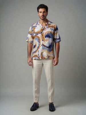 Franck La Scelta – Riviera Abstract Short Sleeve Shirt (Made in Italy) Franck La Scelta – Riviera Abstract Short Sleeve Shirt (Made in Italy)