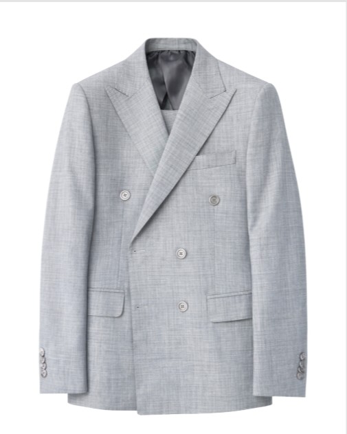 Franck La Scelta CL Double-Breasted Grey Fresh Wool Suit – 100% Wool (Made in Italy)