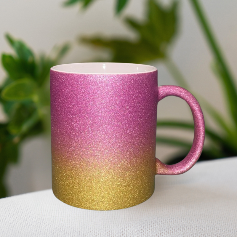 Mug granité rose/doré