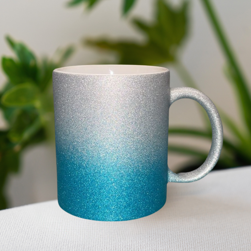 Mug granité bleu/argenté