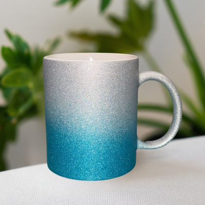 Mug granité bleu/argenté