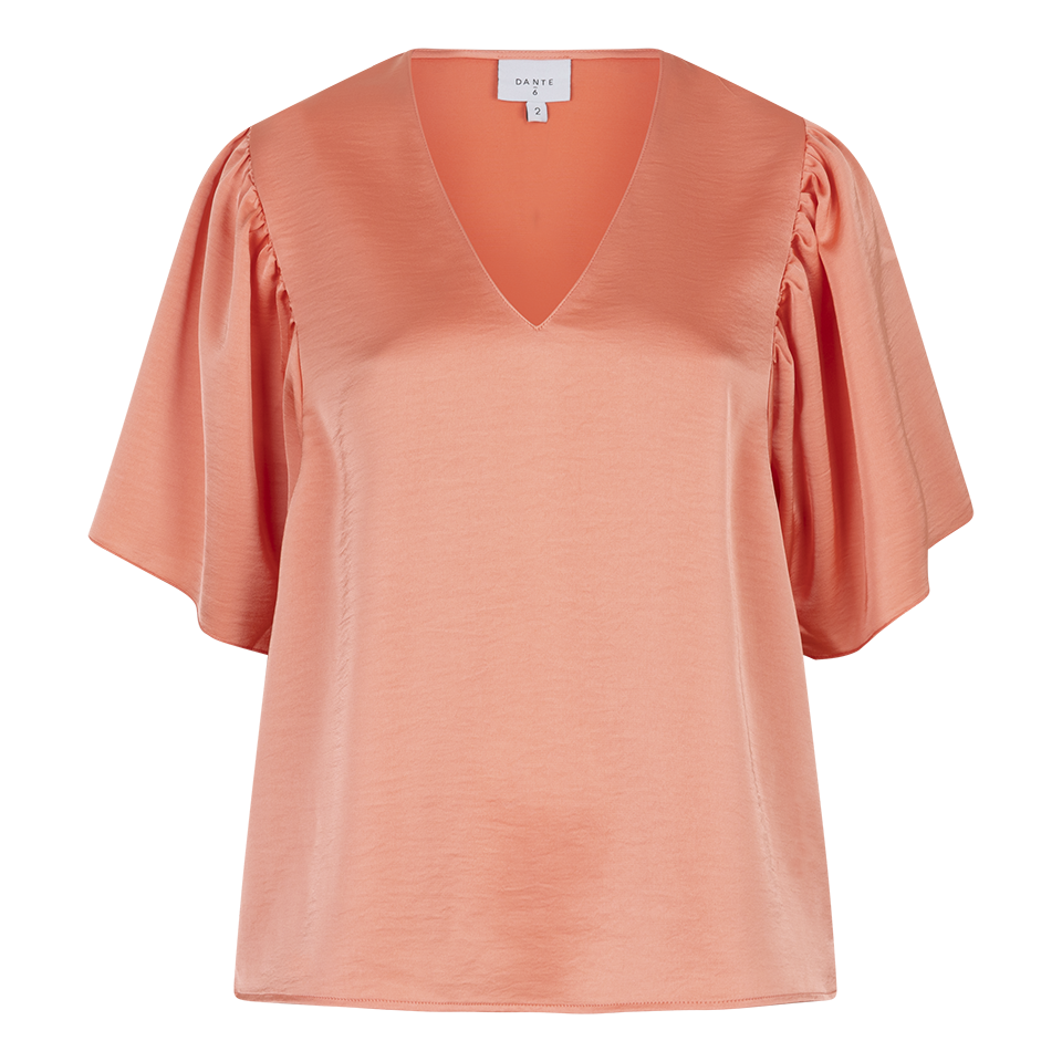 Arvi Satin Butterfly Sleeve Top