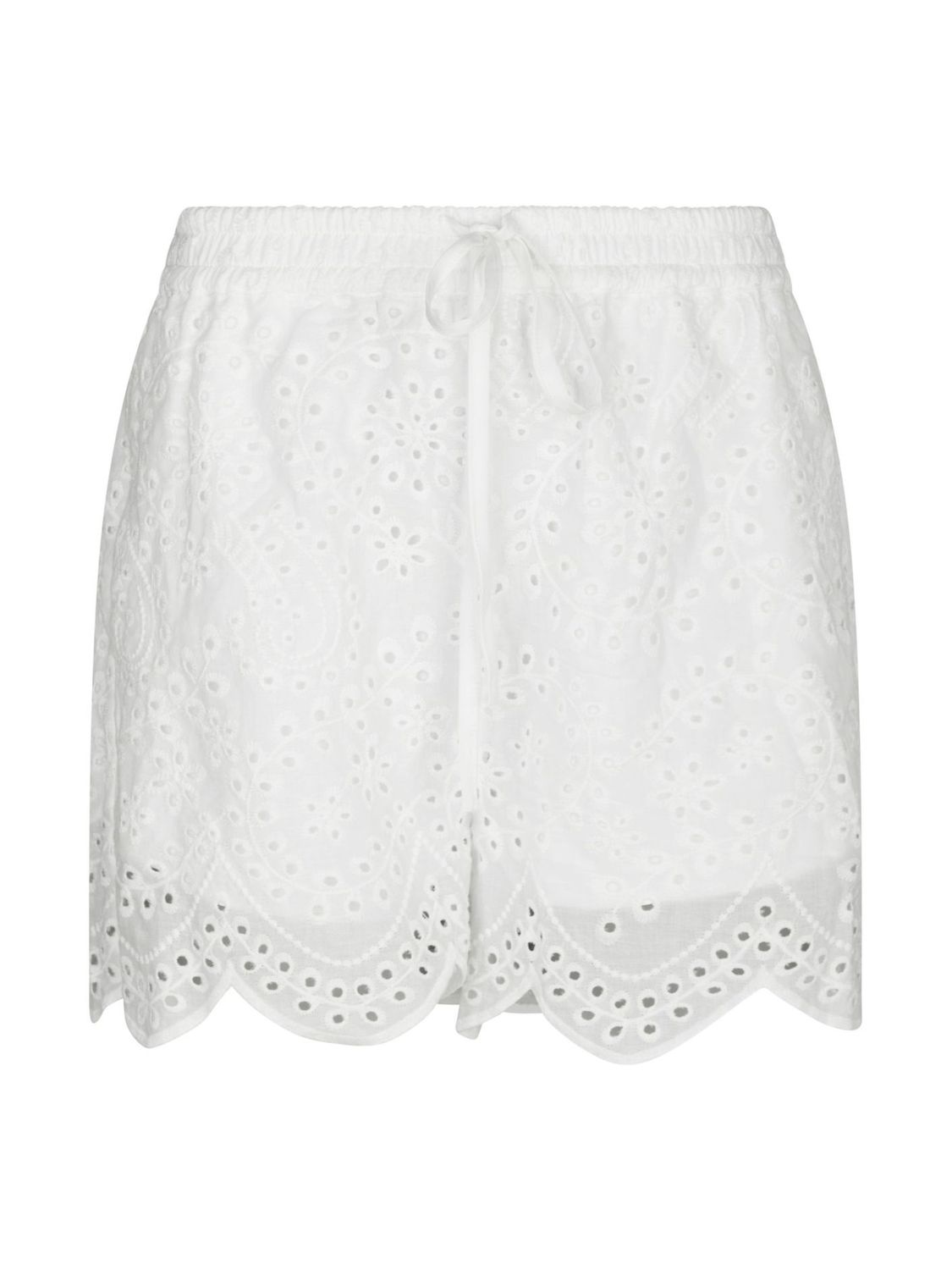 Senna Embroidery Shorts White