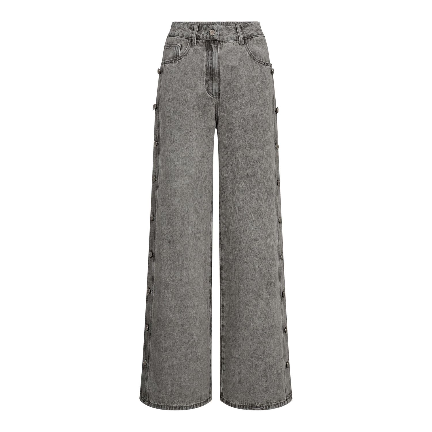 Side Panel Button Jeans