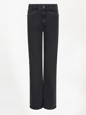 Belvina Button Washed Black