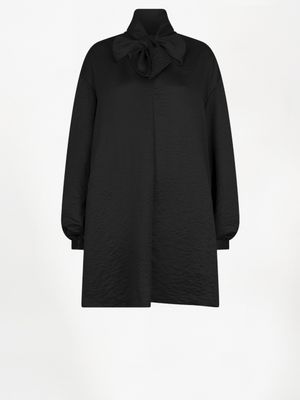 Leigh Pussy Bow Dress Raven
