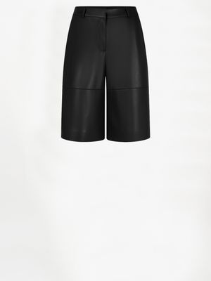 Avery Faux Leather Bermuda Black