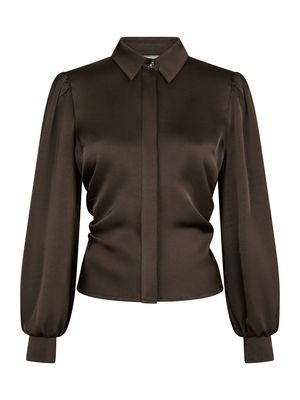 Fransala Heavy Sateen Shirt Dark Brown
