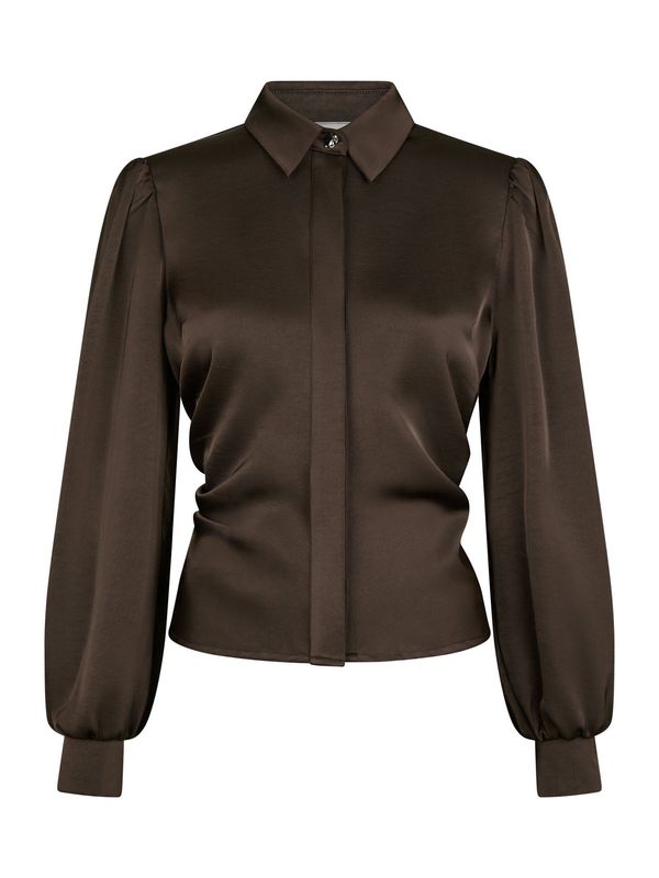 Fransala Heavy Sateen Shirt Dark Brown