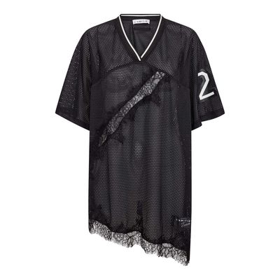 Drift Asym Lace Tee Black