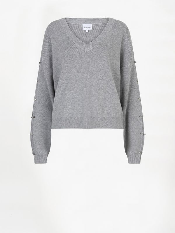 Maxe V-Neck Sweater Heather Grey