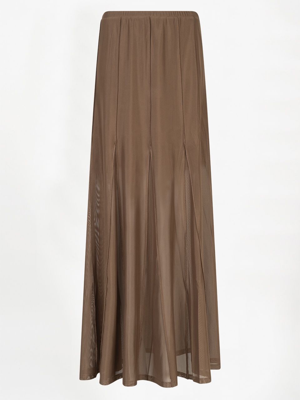 Solis Mesh Wide Maxi Skirt Mocha