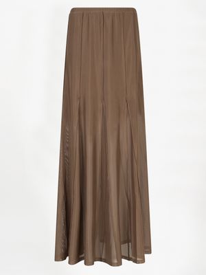 Solis Mesh Wide Maxi Skirt Mocha