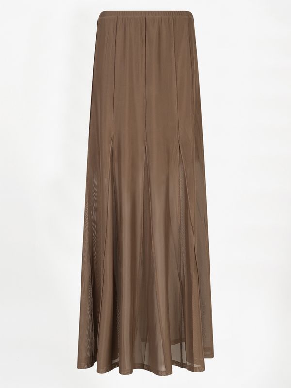 Solis Mesh Wide Maxi Skirt Mocha