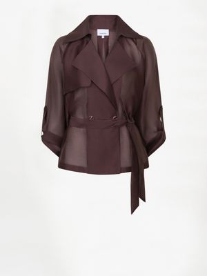 Svea Short Tranch Blazer Cacoa Berry