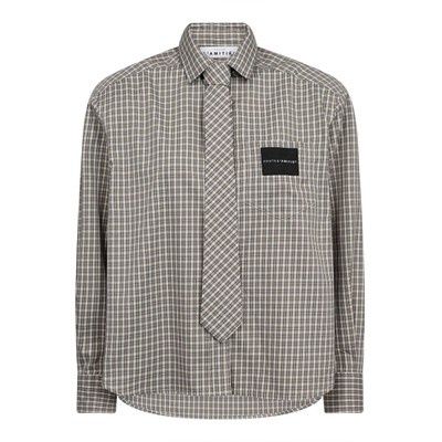 Chess Tie Shirt Beige