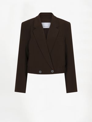 Reilley Cropped Blazer Expresso Brown