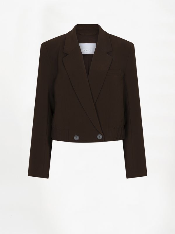 Reilley Cropped Blazer Expresso Brown