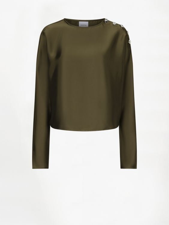 Leiva Bold Satin Top Moss Olive