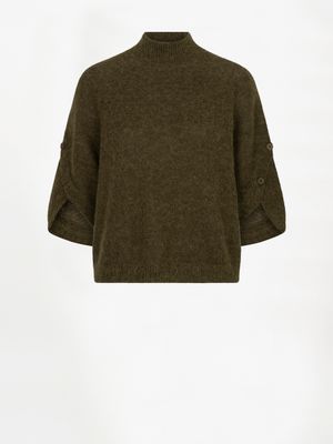 Mahani Cape Sweater Moss Olive