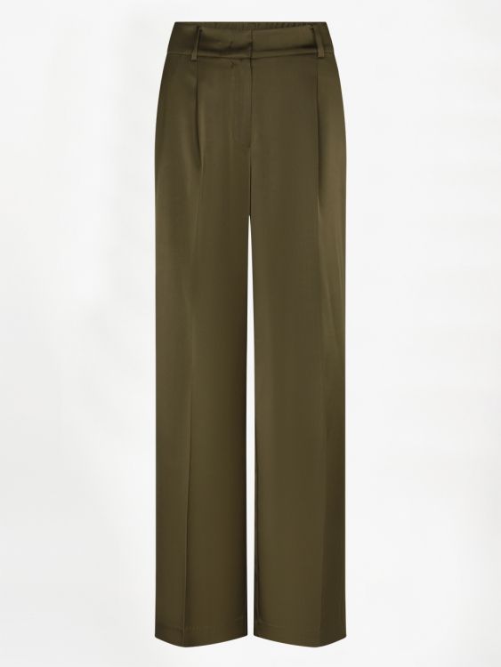 Jules Bold Satin Pants Moss Olive