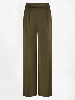 Jules Bold Satin Pants Moss Olive