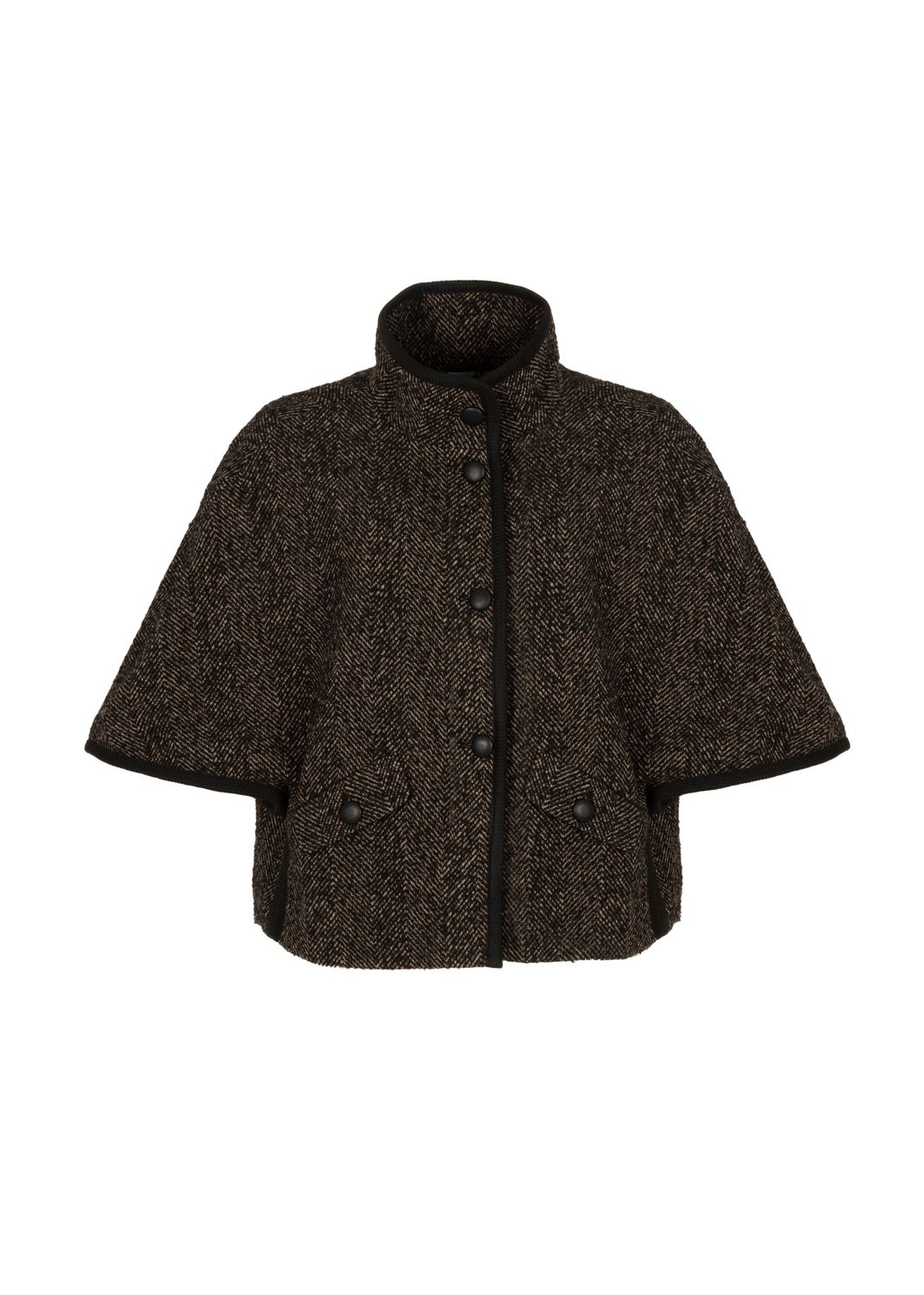 Betty Cacao Herringbone Cape