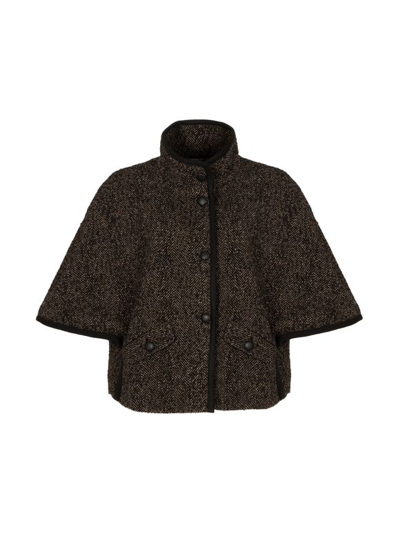 Betty Cacao Herringbone Cape